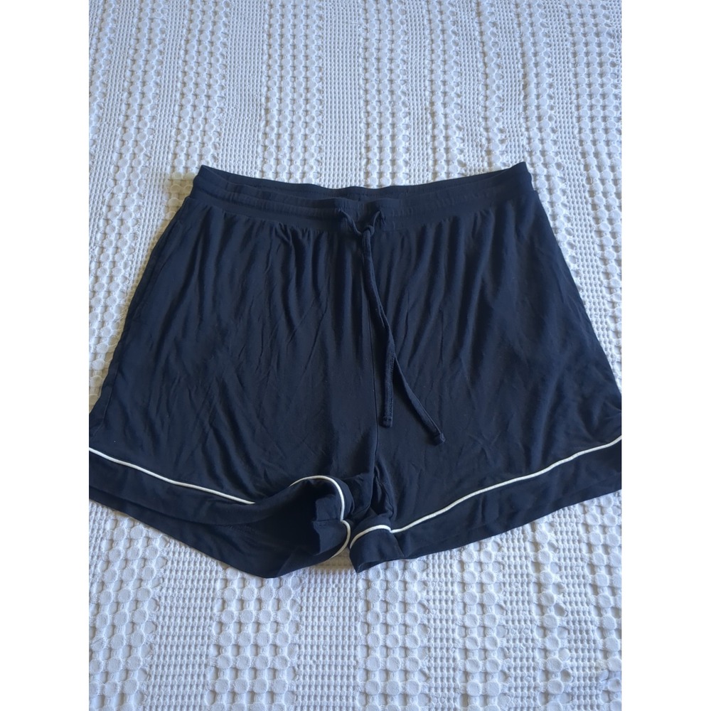 Quince Bamboo Jersey Pajama Shorts Navy Blue Size Large Drawstring